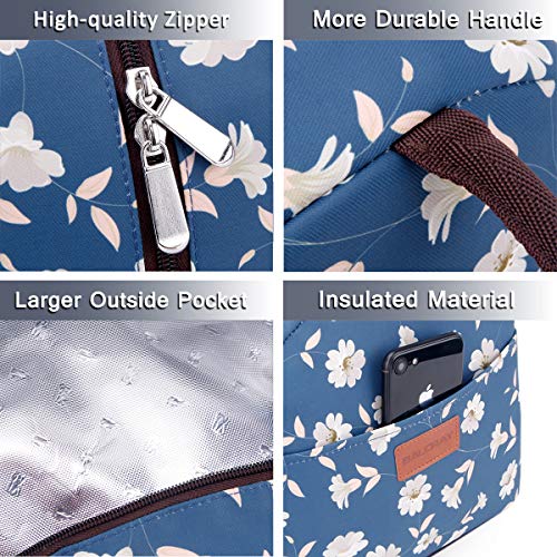 BALORAY Lunch Bag for Women Men Insulated Lunch Box for Adult Reusable Lunch Tote Bag for Work, Picnic or Travel (Morning Glory) - Image 5