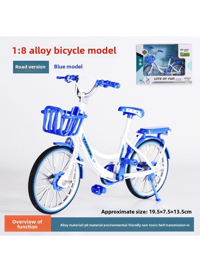 Creative 1:8 Alloy Simulation Bicycle Model Ornaments Mini Bicycle Racing Toy Model Collection-Color:Home Sky Blue - Image 1