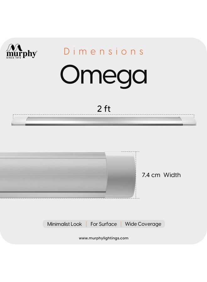 MURPHY مصباح أنبوب LED مرفي أوميغا 20 واط | شريط ألومنيوم فائق النحافة بطول 2 قدم | توهج أبيض بارد ناعم (عبوة من 2) - Image 4