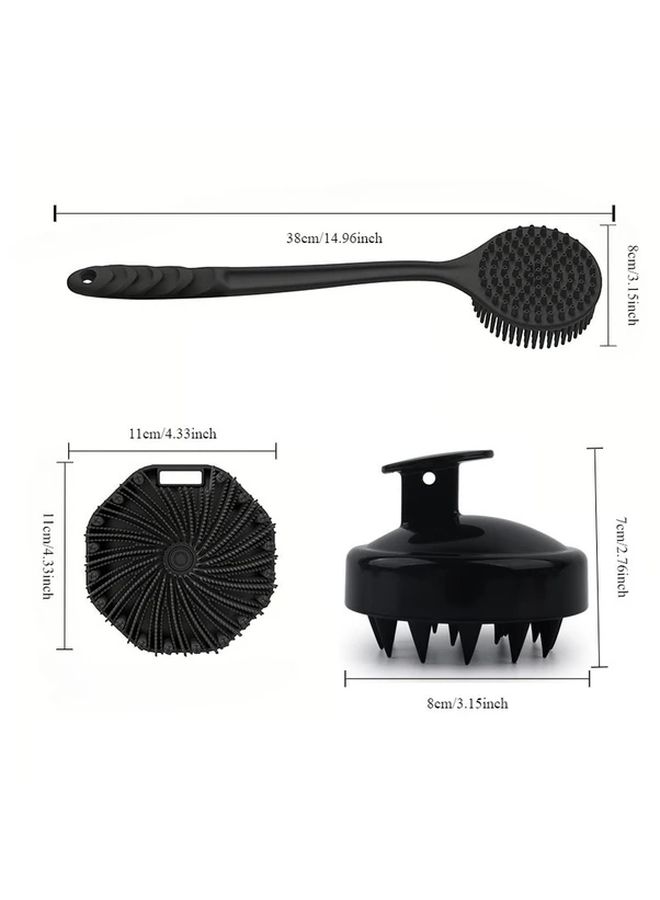 Gentle Exfoliating Shampoo Brush With Long Handle Soft Bristles - Image 2