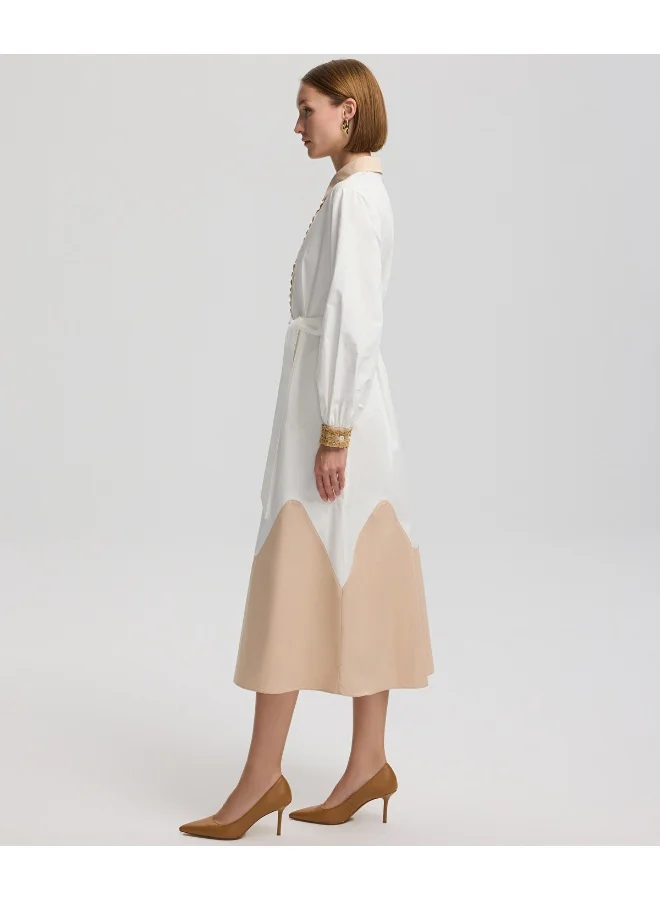 إبيكيول Embroidered Color Block Dress
