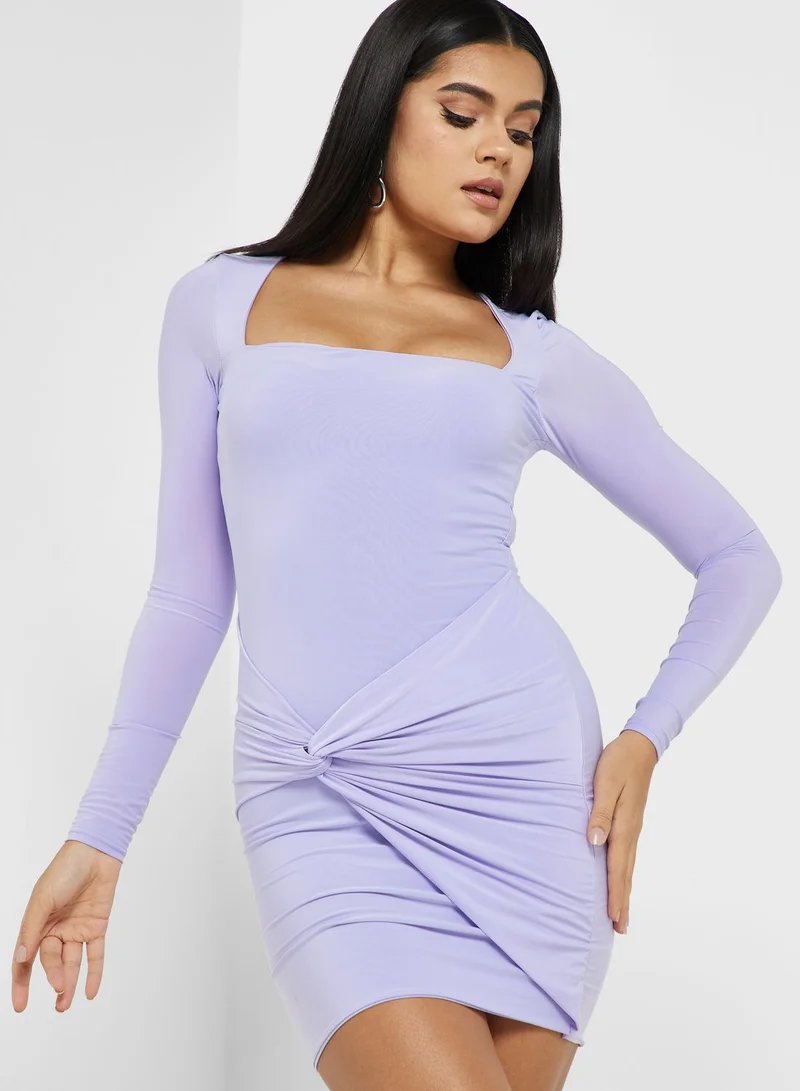 PUBLIC DESIRE Square Neck Knot Detail Dress