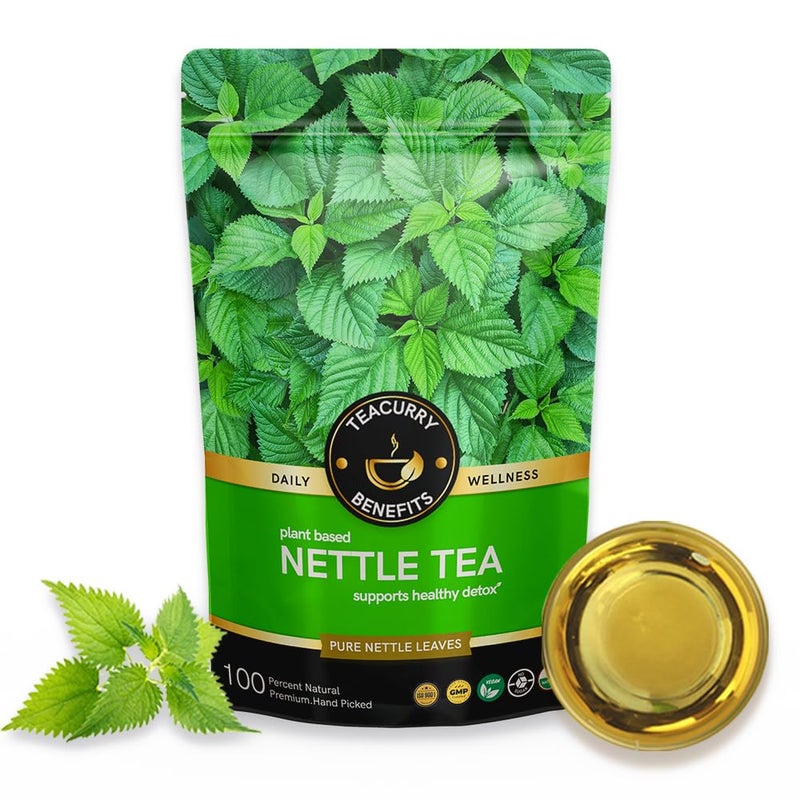 TEACURRY Nettle Tea Bags-10 Assam Tea Bags|Helps With Blood Sugar, Blood Purify, And Kidney Detox|Stinging Nettle|100% Natural|Nettle Tea Leaf Organic,50 Grams - Image 1
