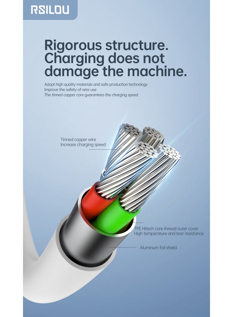 RSILOU R2017 3-in-1 Fast Charging Cable 1.2m | USB-C / Lightning / Micro, 5A High-Speed, Intelligent IC Protection, Compatible with iPhone, Huawei, OPPO - Image 5