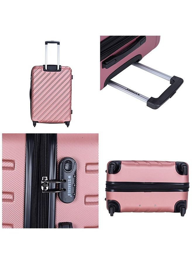 Stargold - 4 Pack Of Hardside Spinner Number Locked Luggage Trolley - Image 1