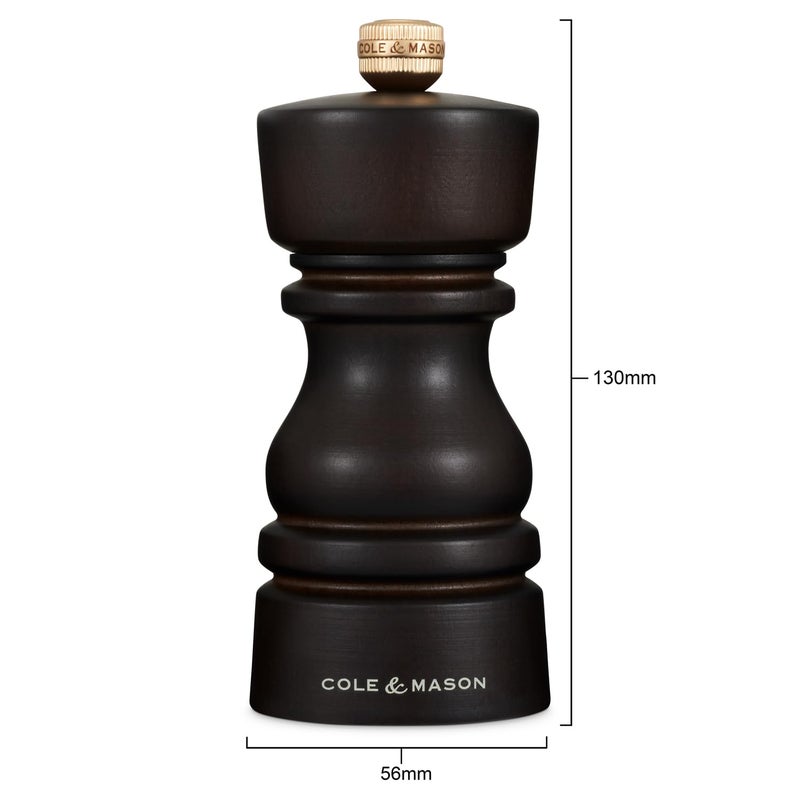 Cole & Mason London Refillable Spice Mill - Kitchen & Home Accessory - Table Black Pepper Grinder - Pepper Mill with Carbon Steel Mechanism - 5", Chocolate Wood - Image 3