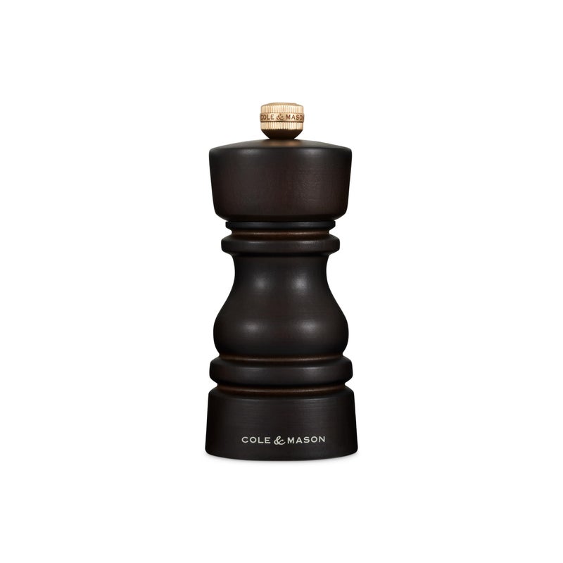 Cole & Mason London Refillable Spice Mill - Kitchen & Home Accessory - Table Black Pepper Grinder - Pepper Mill with Carbon Steel Mechanism - 5", Chocolate Wood - Image 1