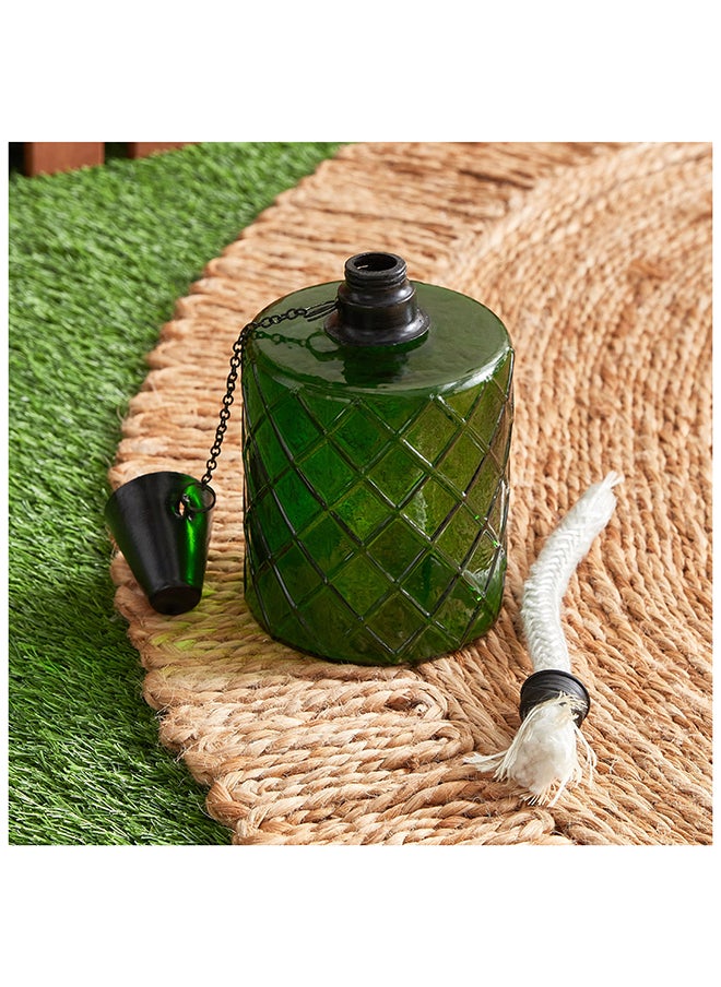 Home Box Eden Cylindrical Glass Torch Bottle with Fibre Glass and Metal 7.5 x 15 x 7.5 cm  - Image 3