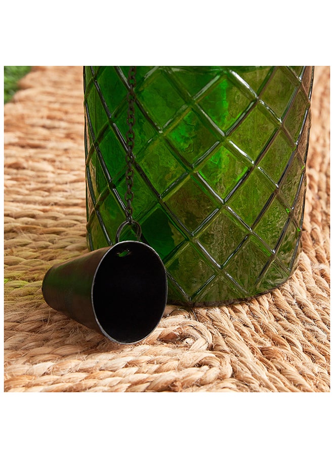 Home Box Eden Cylindrical Glass Torch Bottle with Fibre Glass and Metal 7.5 x 15 x 7.5 cm  - Image 5