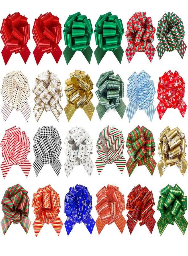 SIMISI RIBBON 24 Pcs Christmas Bows for Gift Wrapping Pull Bows and for Presents, Gift Baskets - Image 1