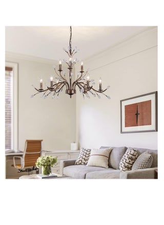 Farmhouse Chandelier with Crystal Branch, 9-Light Rustic Pendant Light - pzsku/Z8444FDF4ABB64ECF77B5Z/45/1746221210/c7de2fc7-638c-4f07-944e-a44ed791df4f