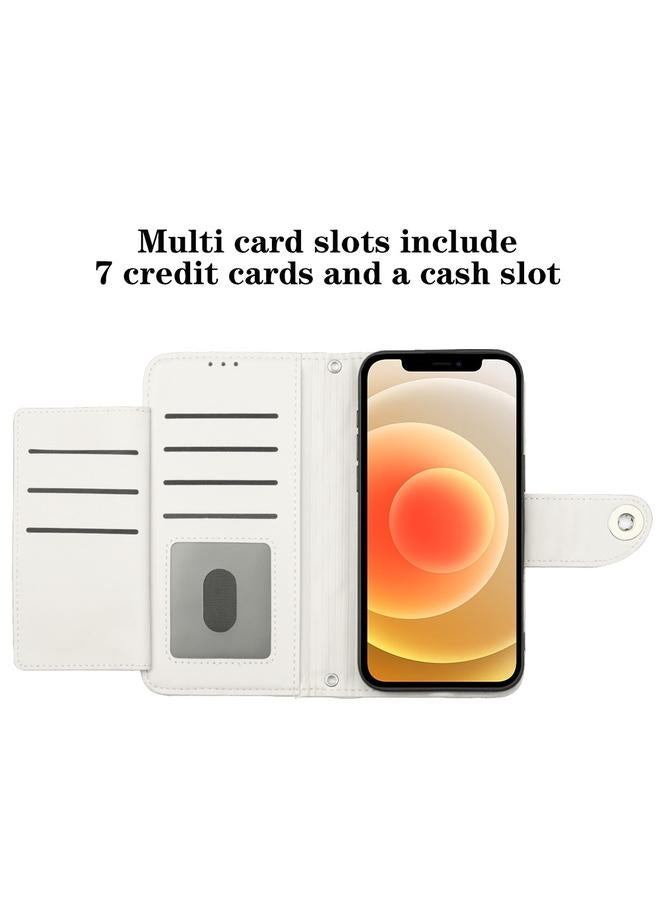 زبون جراب هاتف iPhone 11 من الجلد القابل للطي ذو الملمس المعيني مع حبل - Image 5