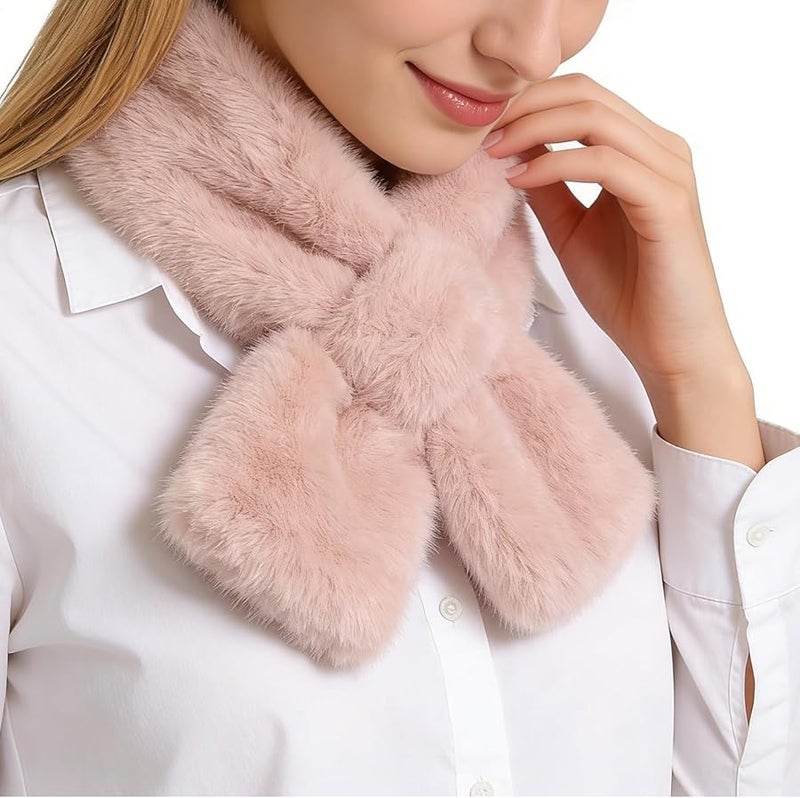 Pink Winter Neck Scarf Warm Wrap Neck Warmer for Outdoor Skiing Commuting - Image 1