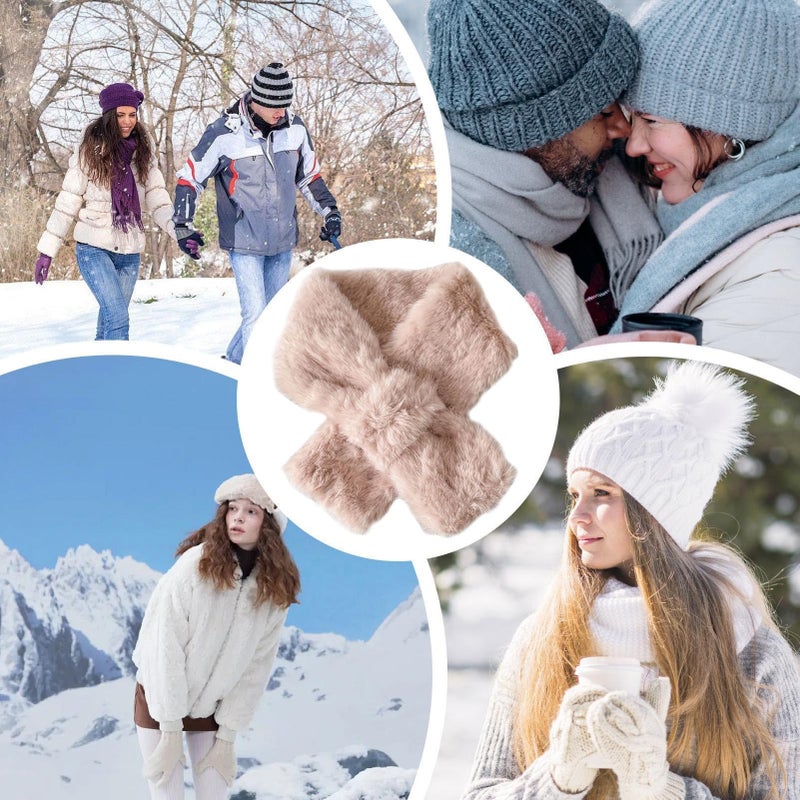 Pink Winter Neck Scarf Warm Wrap Neck Warmer for Outdoor Skiing Commuting - Image 5