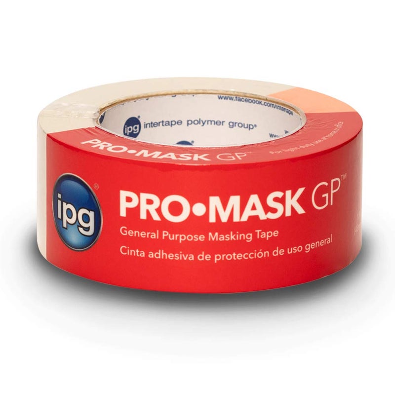 IPG 51032 188 x 60 yd Single Roll ProMask GP General Purpose Masking Tape Beige - Image 2