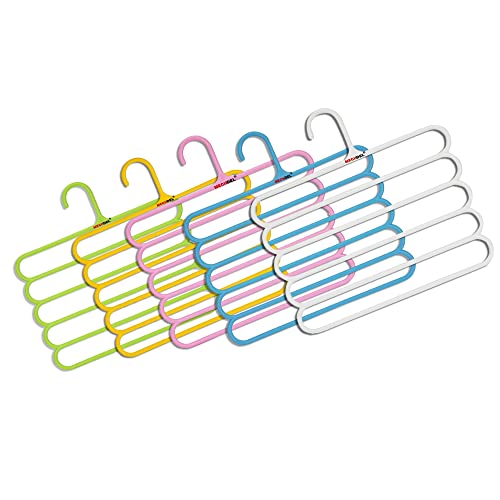 Mechdel 5 Layer Pants Clothes Hanger Wardrobe Storage Organiser Rack, 32l x 1b x 33h cm (Assorted Colour) (5) - Image 1