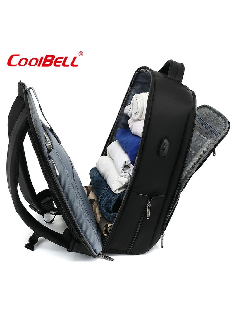 كول بيل رجل كبير قدرة خارجيّ حقيبة ظهر وقت فراغ مفكّرة حقيبة أسود - Image 5