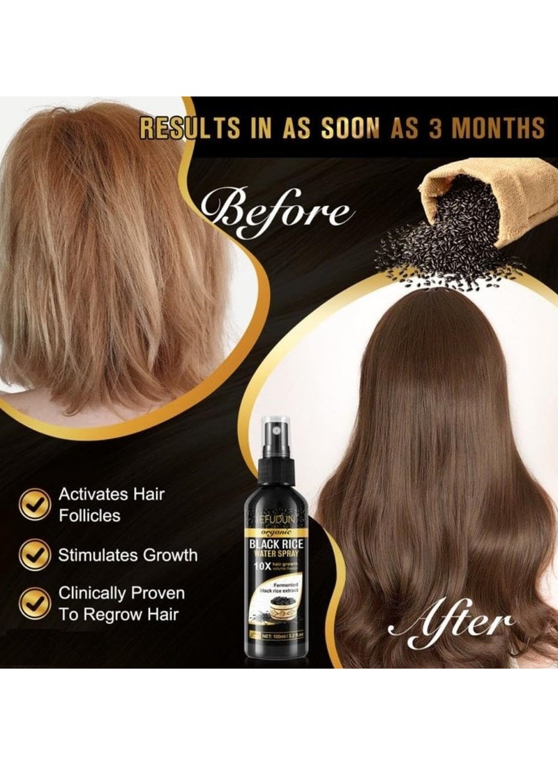 Sefudun - Organic Black Rice Water Spray 10X Hair Growth Volume / Luster Fermented Black Rice Extract 100ml - Image 1