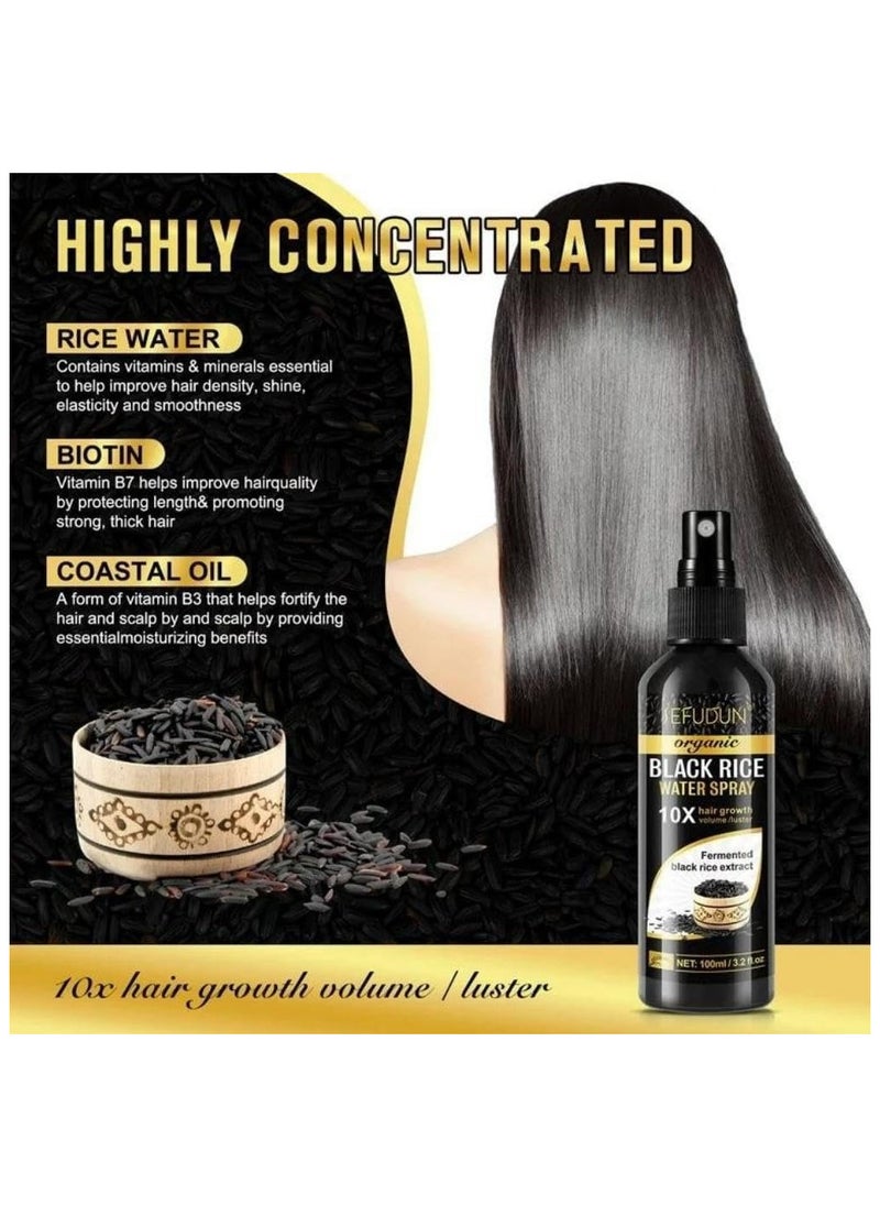 Sefudun - Organic Black Rice Water Spray 10X Hair Growth Volume / Luster Fermented Black Rice Extract 100ml - Image 1