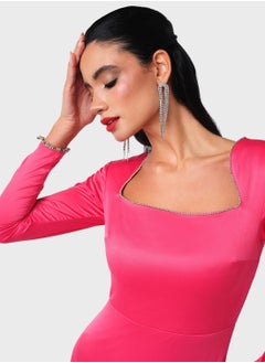Threadz by Ajooni Rhinestone Embellished Hem Dress  - Image 3