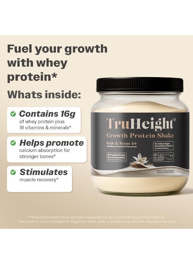 TruHeight Growth Protein Shake (Vanilla Ice Cream Flavor, Whey) Tall Nutrition for Natural Growth & Development - Protein Powder for Kids & Teens, Weight Gain Drinks - Picky Eater Vitamin, Ages 4+ - Image 4