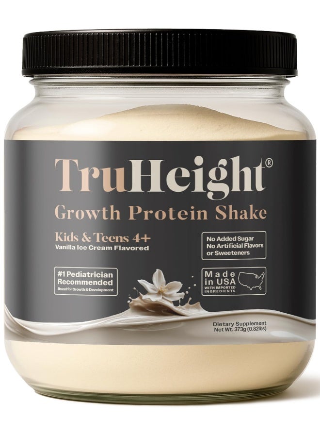 TruHeight Growth Protein Shake (Vanilla Ice Cream Flavor, Whey) Tall Nutrition for Natural Growth & Development - Protein Powder for Kids & Teens, Weight Gain Drinks - Picky Eater Vitamin, Ages 4+ - Image 1