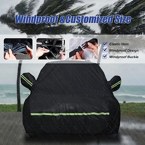 ATBKJ Waterproof Car Covers for 2020-2024 Land Rover Defender 90 2-Door (Black) Custom Heavy Duty Waterproof All Weather Protection Outdoor - Image 4