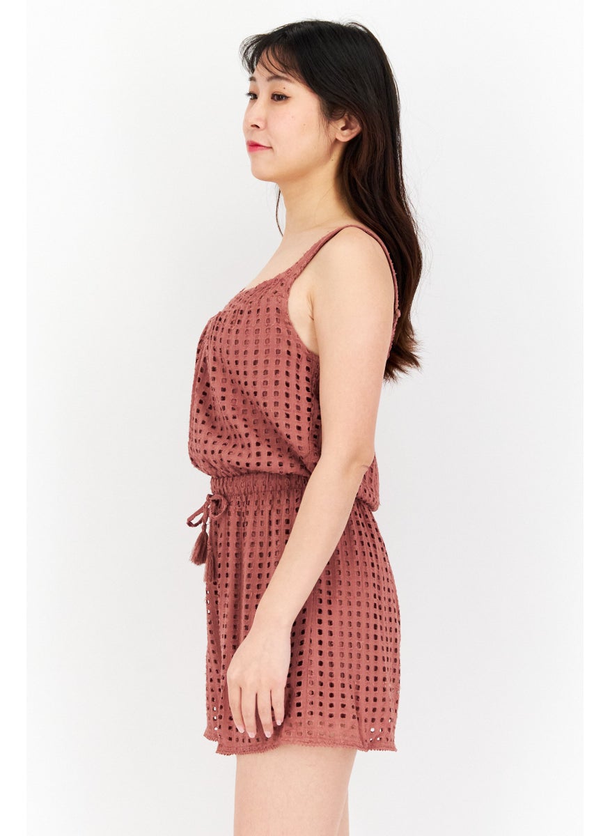Gentle Fawn Women Eyelet Sleeveless Playsuits, Henna  - Image 2