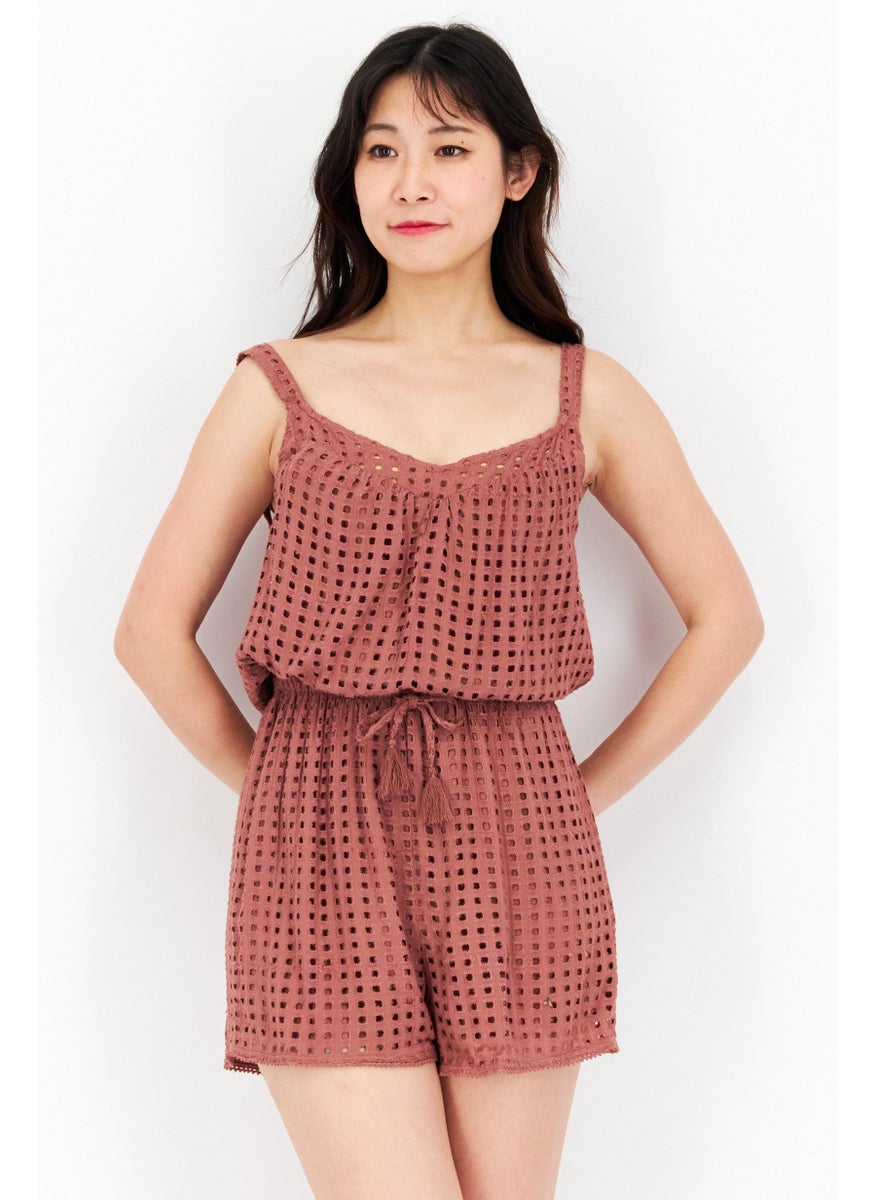 Gentle Fawn Women Eyelet Sleeveless Playsuits, Henna  - Image 1