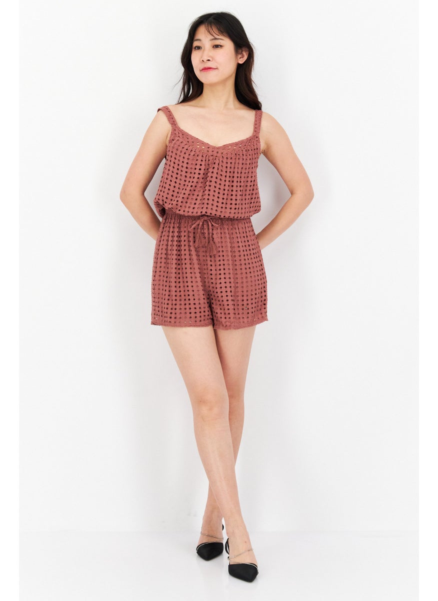 Gentle Fawn Women Eyelet Sleeveless Playsuits, Henna  - Image 4