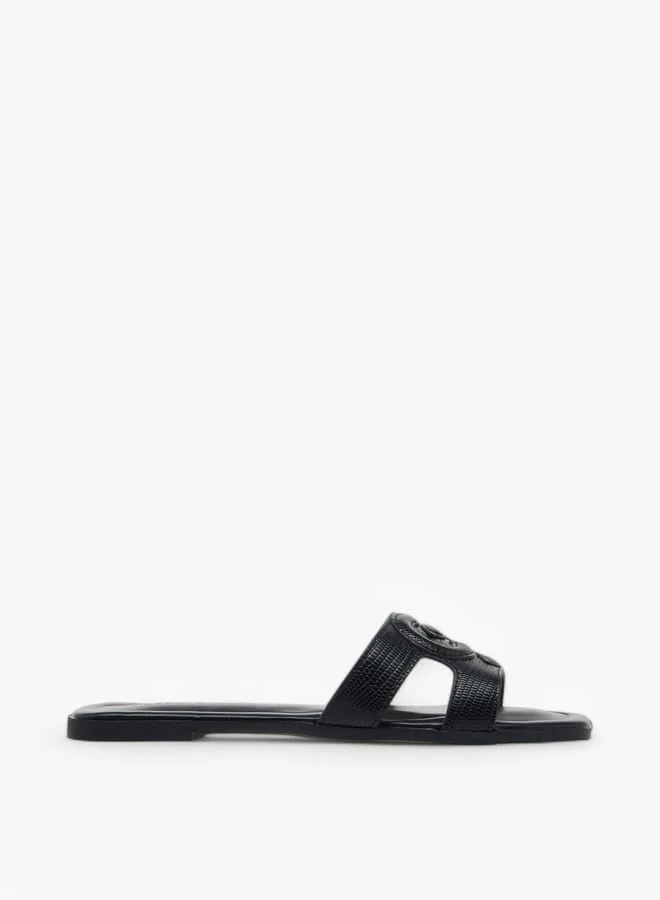 Celeste Women's Logo Embossed Slip-On Sandals