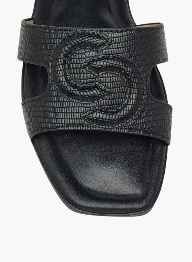 Celeste Women's Logo Embossed Slip-On Sandals