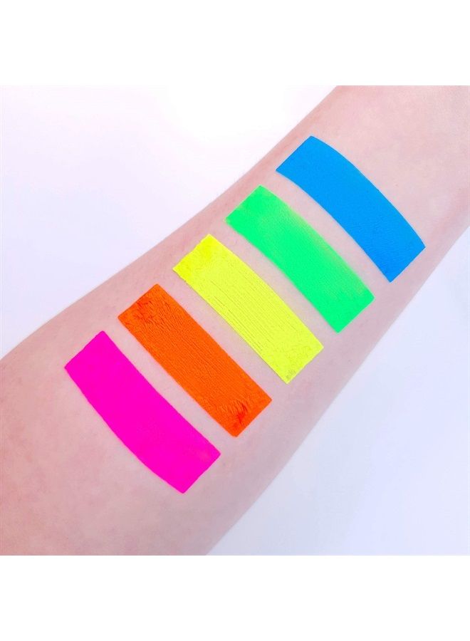 UV Glow طلاء الوجه والجسم بالأشعة السوداء 0.34 أونصة - نيون فلوريسنت (0.34 أونصة سائلة (عبوة من 5)) - Image 3