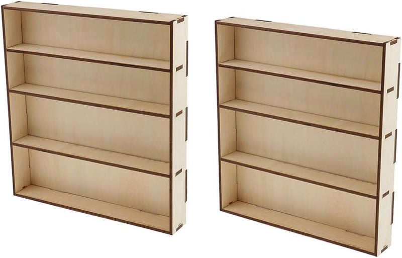 klarako 2 Packs Wooden Acrylic Color Paints Bottle Paint Shelf Storage Rack Holder Desk Organizer 310 x 290 x 45mm - Image 1