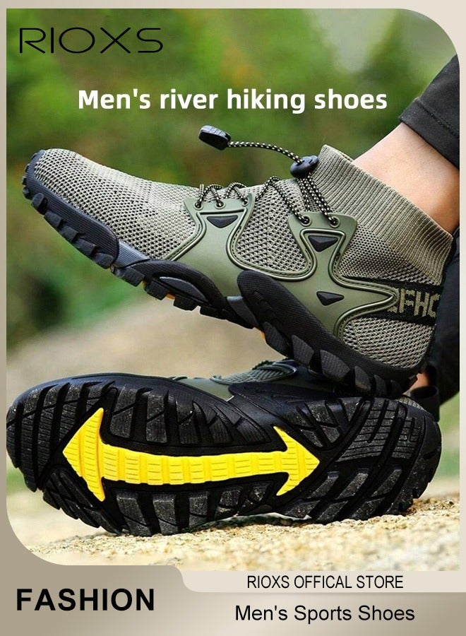 RIOXS Men's Sports Shoes,Outdoor Non-Slip Trail Running Shoes,Breathable Athletic Sneakers,Trekking Shoes,Hiking Trainers For Men,Lightweight Trail Running Shoes,Suitable for Climbing, Walking, Fitness, Jogging, Mens Athlesiure Trainers  - Image 2