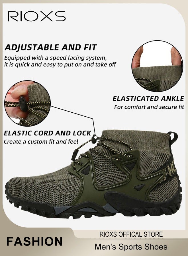 RIOXS Men's Sports Shoes,Outdoor Non-Slip Trail Running Shoes,Breathable Athletic Sneakers,Trekking Shoes,Hiking Trainers For Men,Lightweight Trail Running Shoes,Suitable for Climbing, Walking, Fitness, Jogging, Mens Athlesiure Trainers  - Image 3