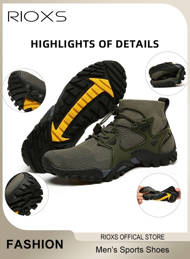 RIOXS Men's Sports Shoes,Outdoor Non-Slip Trail Running Shoes,Breathable Athletic Sneakers,Trekking Shoes,Hiking Trainers For Men,Lightweight Trail Running Shoes,Suitable for Climbing, Walking, Fitness, Jogging, Mens Athlesiure Trainers  - Image 5