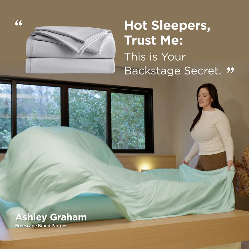 Breescape Cooling Sheets King Size - BlendTek Dry & Cool Technology Cooling Bed Sheets for Hot Sleepers and Night Sweats, Q-Max>0.46 Tech King Sheet Set, Deep Pocket Up to 18", Misty Gray - Image 5