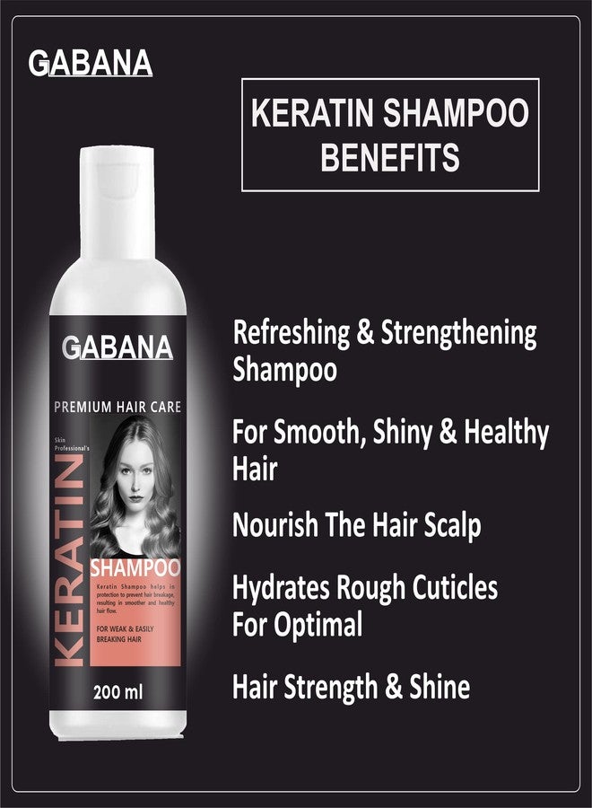GABANA Keratin Shampoo for Hair Strengthening and Damage Repair (Pack of 1, 200 ml)|Hair Care with Protein & Moisturizing Formula, Helps Reduce Breakage, Deep Cleansing and Nourishing Shampoo| - Image 5