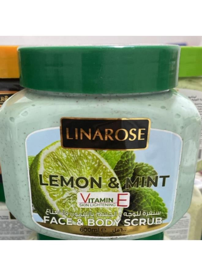Face and body scrub with lemon and mint 600 ml