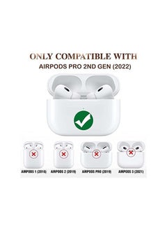 نيبمينينت جراب جلدي أصلي متوافق مع سماعات Air Pods Pro الجيل الثاني 2022 غطاء واقي لسماعات Air Pods Pro علبة شحن لاسلكية غطاء جلد ناعم مع حلقة مفاتيح باللون الأسود  - Image 2