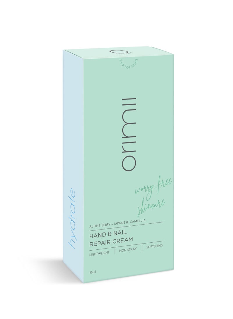 Hand & Nail Repair Cream Lightweight and Non Sticky for Softening with Alpine Berry and Japanese Camellia 45 ml