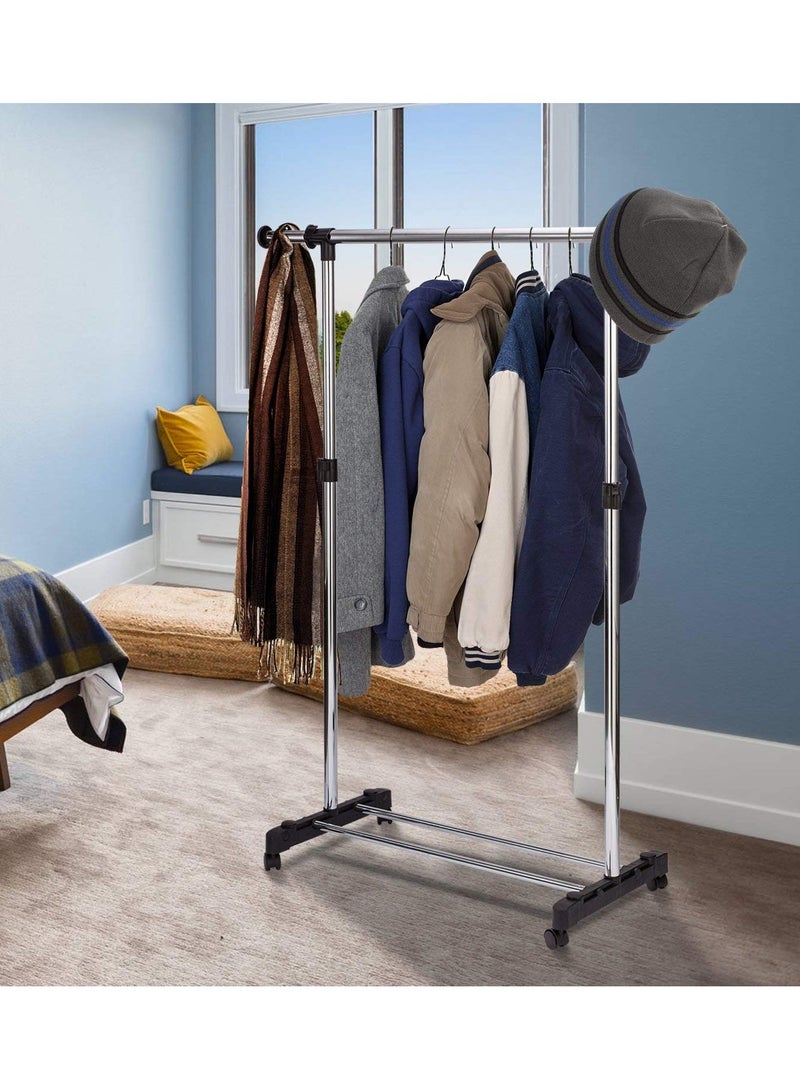 Adjustable Extendable Single Pole Clothes Rack - Sliver