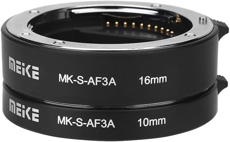 Pomya Auto Extension Tube Set, 10mm 16mm Automatic Focus Macro Extension Tube Set for E Mount Camera - Image 1