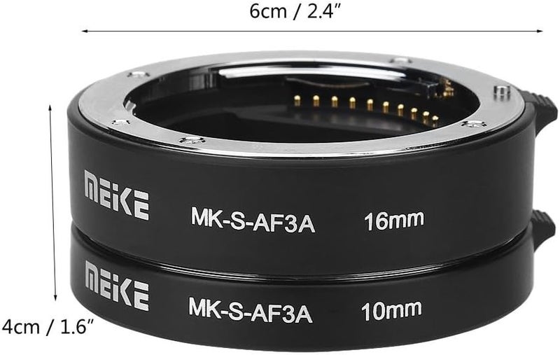 Pomya Auto Extension Tube Set, 10mm 16mm Automatic Focus Macro Extension Tube Set for E Mount Camera - Image 5