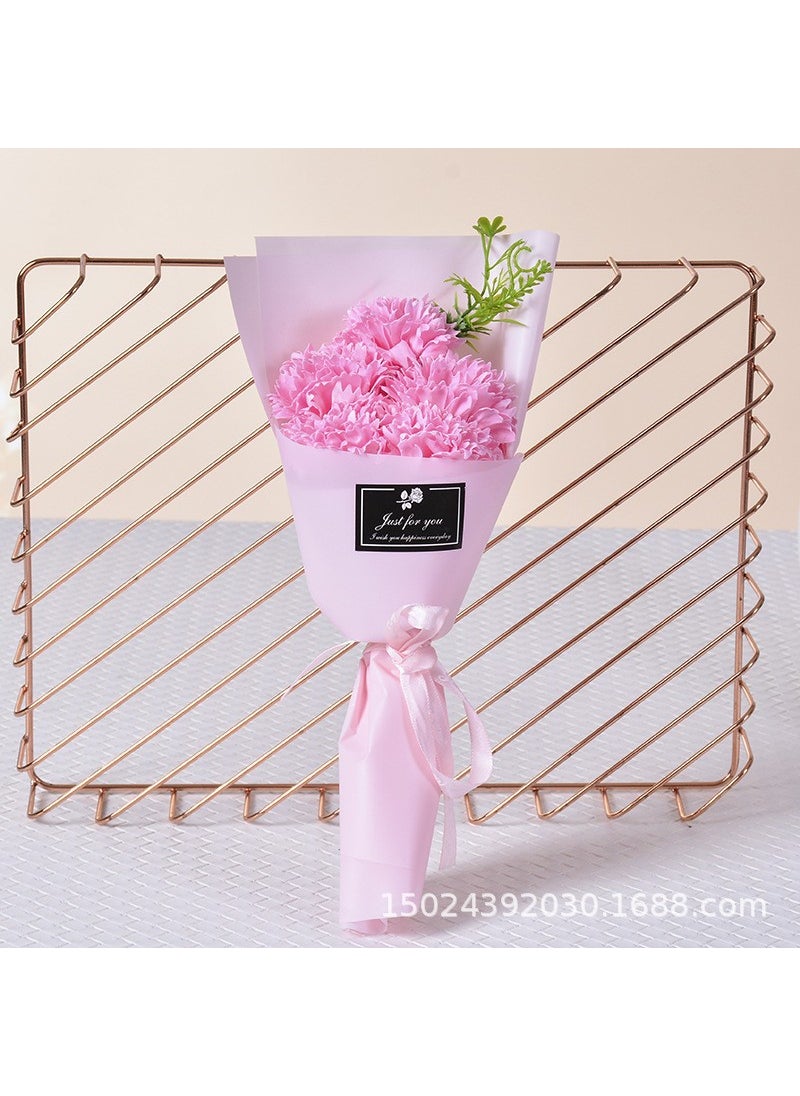Generic Teachers Day Gift 7 Soap Flowers Small Bouquet Simulation Rose Birthday Gift March 8th Tanabata Valentines Day5 Carnations Pink 5 Carnations Pink 