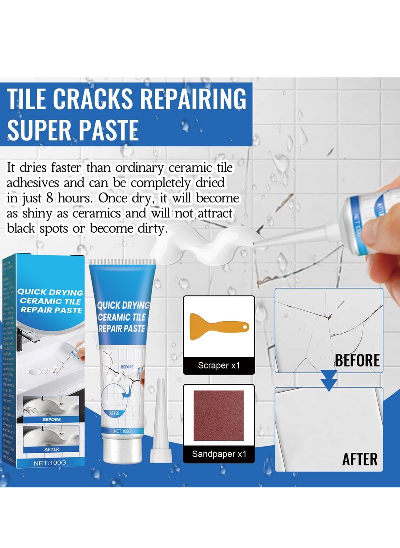Tile Grout Paint with Scraper and Sandpaper Cement Crack Filler Grout Sealer for Shower Tile Floor Tile and More Complete Solution for Filling Cracks and Gaps in Tile Surfaces White