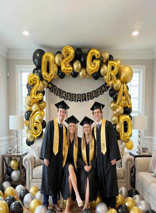 Paeyeq 2026 Congrats Grad Balloons, 16 Inch Metallic Gold 2026 GRAD Foil Balloons Banner Sign for Graduation Decorations 2026, College High School Class of 2026 Graduate Congratulations Party Decor Supplies - Image 5
