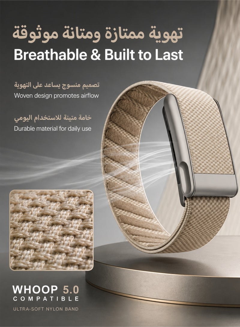 Bukela Ultra-soft Nylon Sport Replacement Whoop Band Compatible with WHOOP 5.0 Life Wearable Health, Fitness & Activity Tracker | Breathable, Durable & Secure Fit Strap and Adjustable Wristband Whoop Strap with U Shaped Connector Easy to Use and Perfect for Every Occasion | NOT for Gen 4 - Image 3