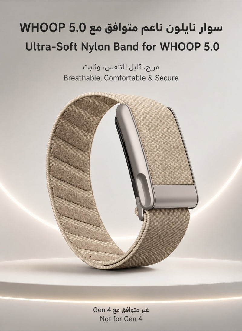 Bukela Ultra-soft Nylon Sport Replacement Whoop Band Compatible with WHOOP 5.0 Life Wearable Health, Fitness & Activity Tracker | Breathable, Durable & Secure Fit Strap and Adjustable Wristband Whoop Strap with U Shaped Connector Easy to Use and Perfect for Every Occasion | NOT for Gen 4 - Image 1